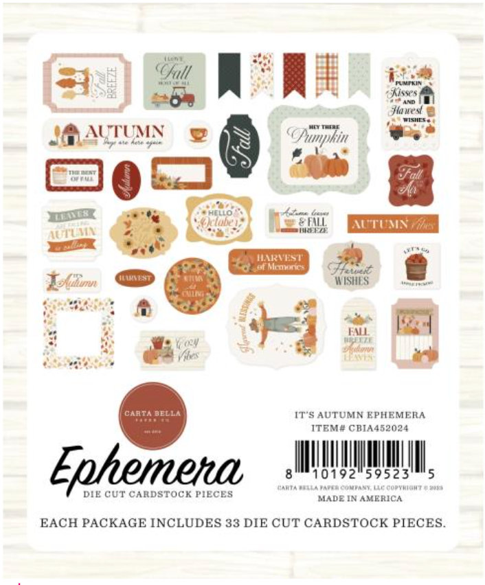 Carta Bella It's Autumn Icons Ephemera {D133}