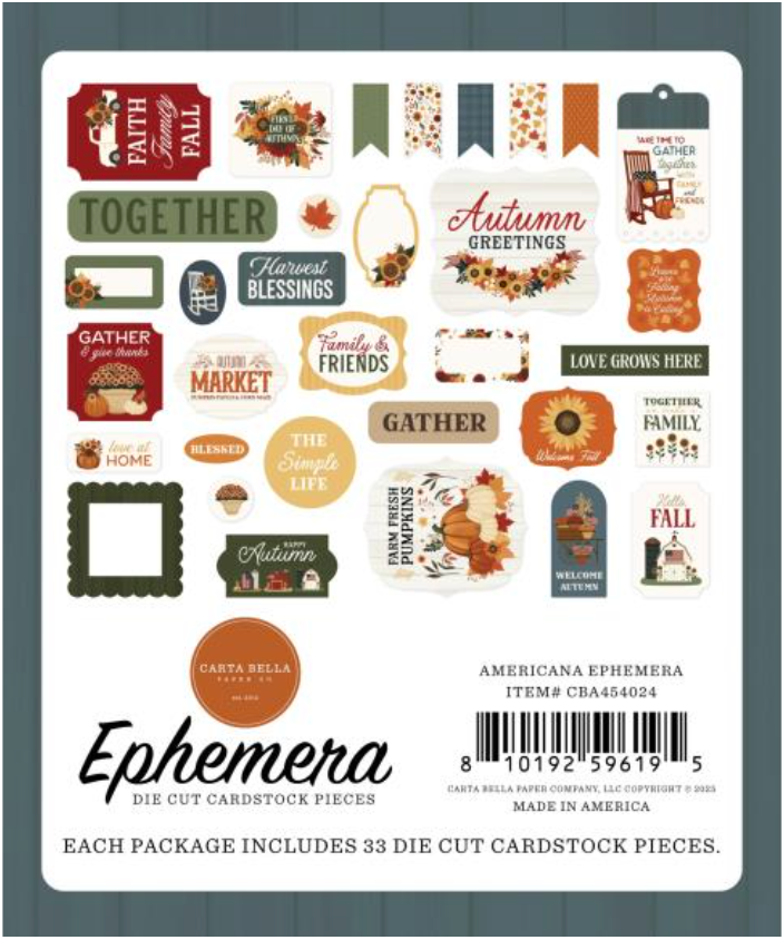 Carta Bella Americana Icons Ephemera {G198}