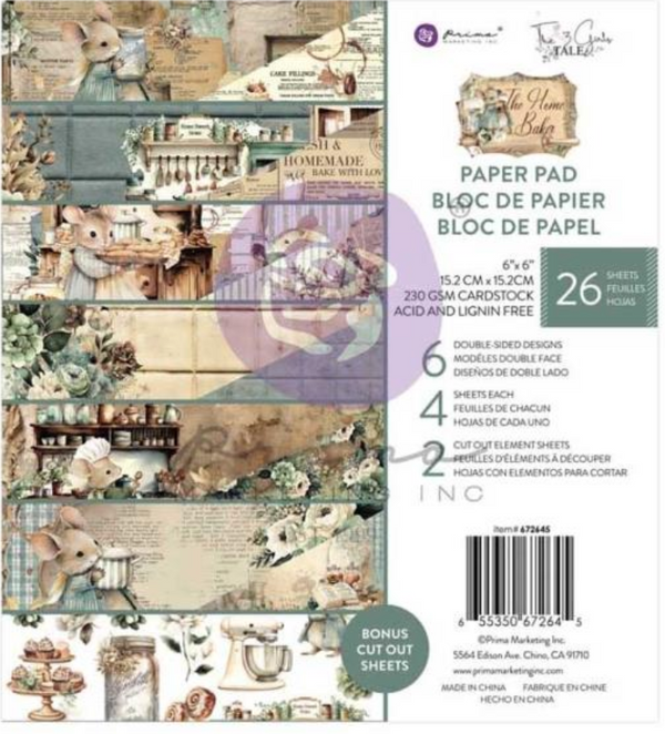 Prima Marketing 6x6 The Home Baker Paper Pad {C608}