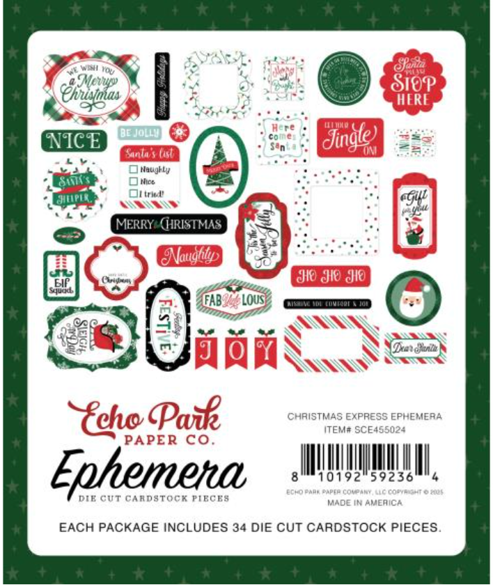 Echo Park Christmas Express Icons Ephemera {G182}