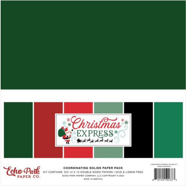 Carta Bella 12x12 Christmas Express Solids Collection Kit {C306}