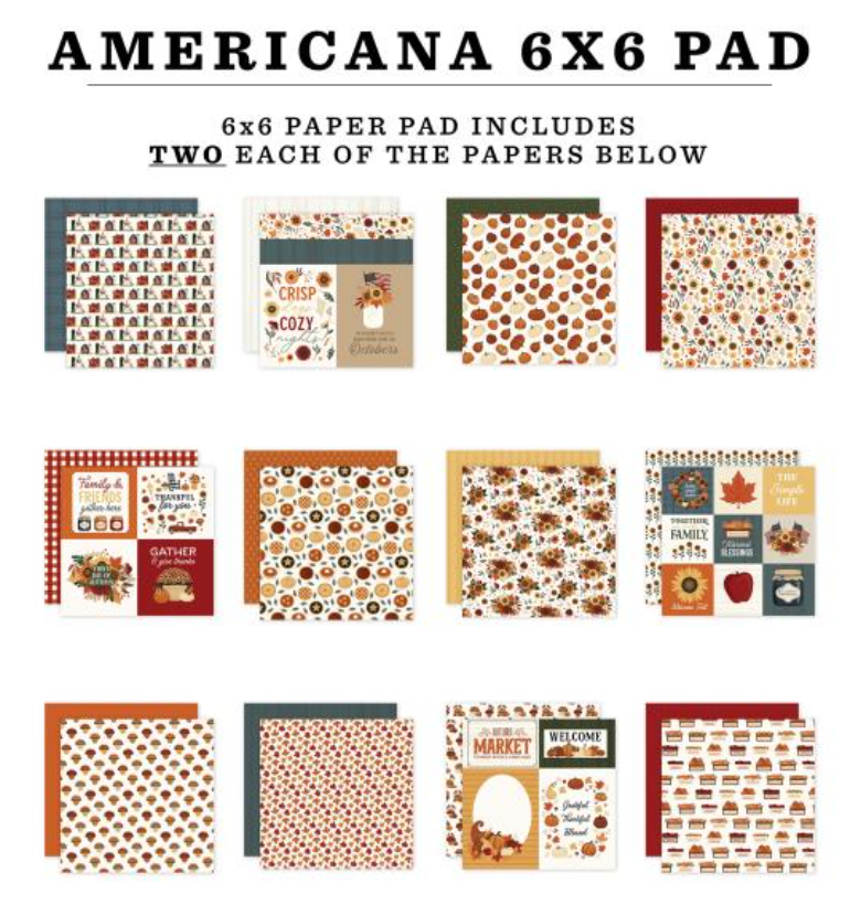 Carta Bella 6x6 Americana Paper Pad {B522}