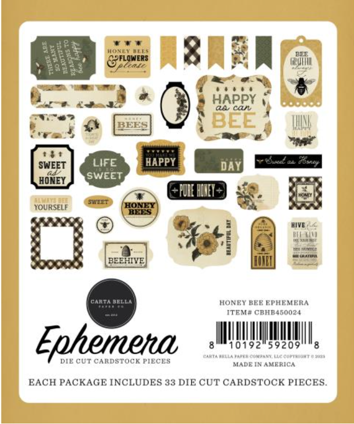 Echo Park Honey Bee Icons Ephemera {G184}