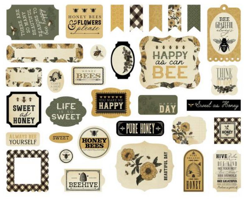 Echo Park Honey Bee Icons Ephemera {G184}