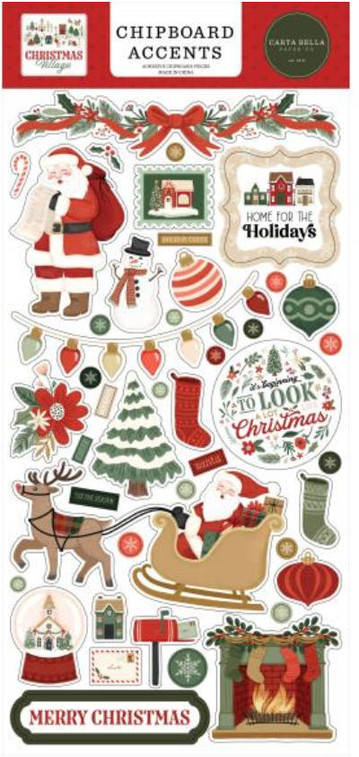 Carta Bella Christmas Village Chipboard Accents {F206}