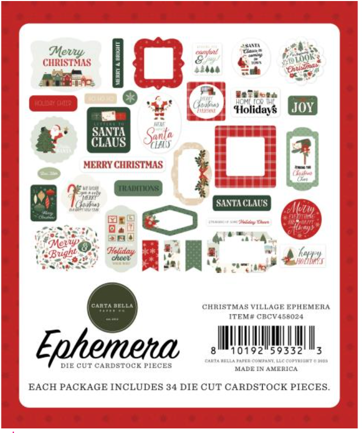 Carta Bella  Christmas Village Icons Ephemera {G202}