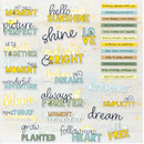 49 and Market Botanical Buzz Chipboard Words Set
