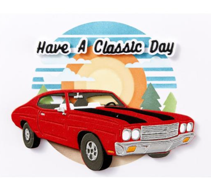 Spellbinders Classic Road Legends Muscle Car Etched Dies {X156}