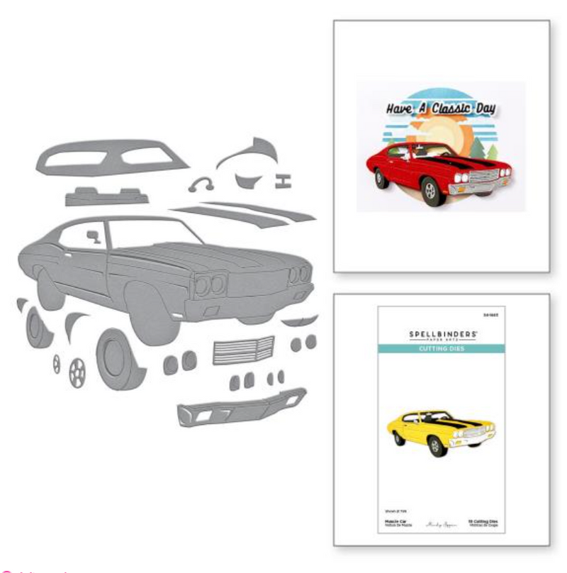 Spellbinders Classic Road Legends Muscle Car Etched Dies {X156}