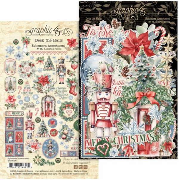 Graphic 45 Deck The Halls Ephemera Set {B415}