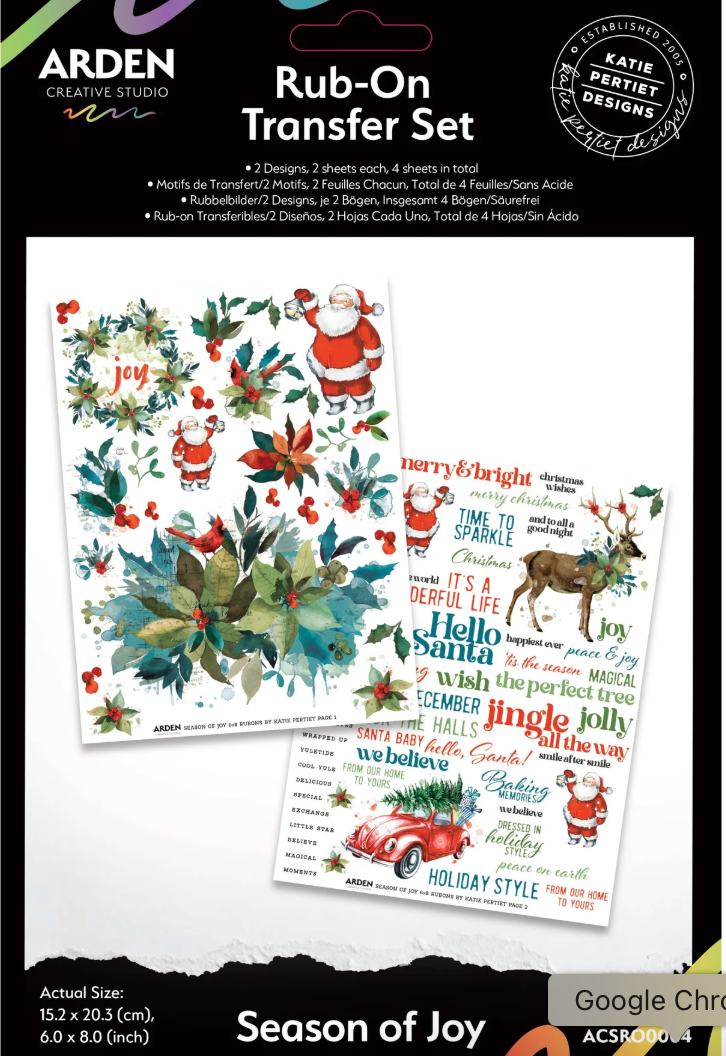 Arden Creative Studios Season of Joy Rub On Transfer Set {B219}