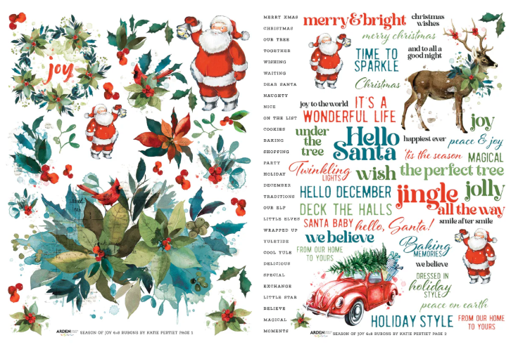 Arden Creative Studios Season of Joy Rub On Transfer Set {B219}