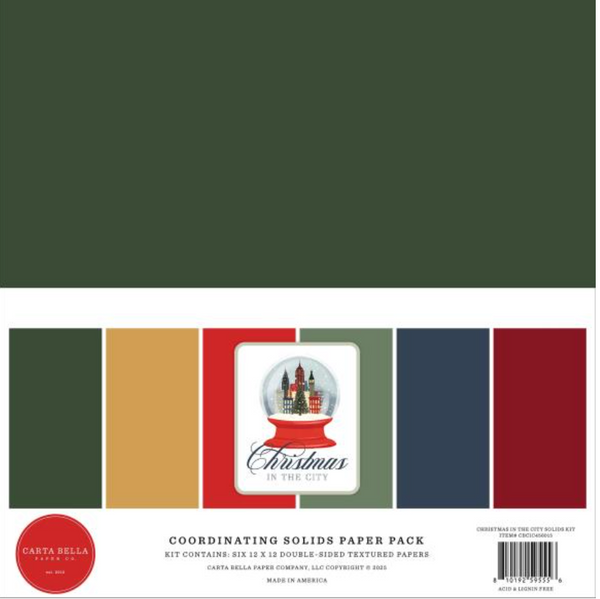 Carta Bella 12x12 Christmas in the City Solids Collection Kit {B115}