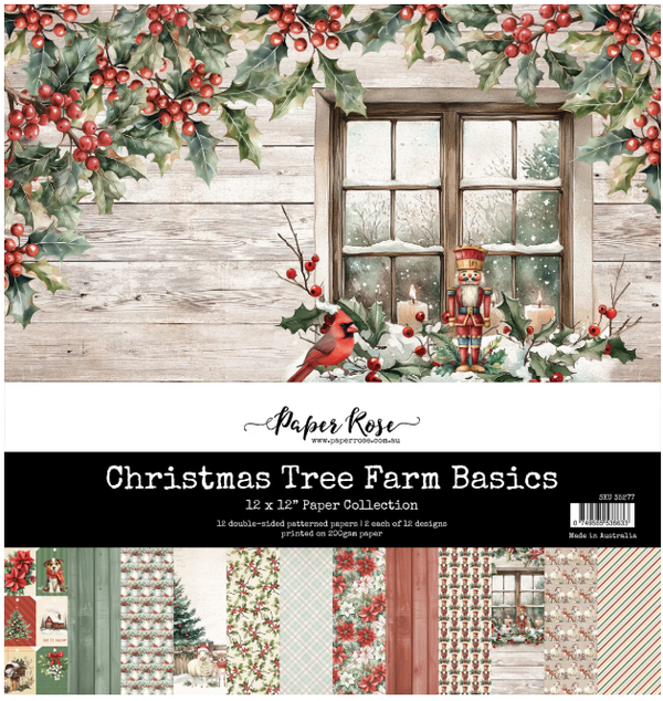 Paper Rose Studio 12x12 Christmas Tree Farm BASICS Paper Collection {B508}