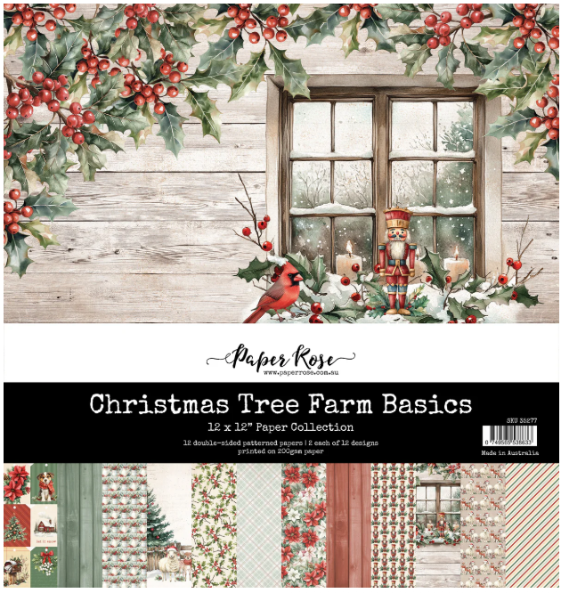 Paper Rose Studio 12x12 Christmas Tree Farm BASICS Paper Collection {B508}