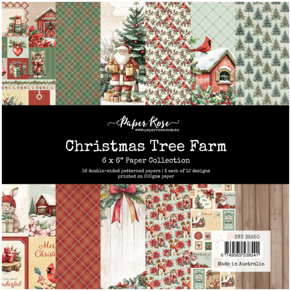 Paper Rose Studio 6x6 Christmas Tree Farm Paper Collection {B307}