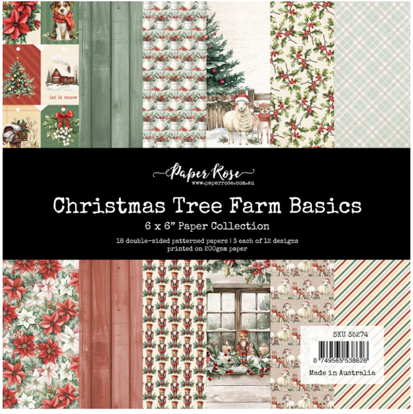 Paper Rose Studio 6x6 Christmas Tree Farm BASIC Paper Collection {B07}