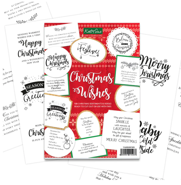 Paper Rose Studio A4 Stash Christmas Wishes Sentiments & Verses {B523}