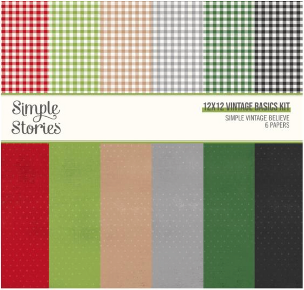 Simple Stories 12x12 Simple Vintage Believe Solids Collection Kit {B217}