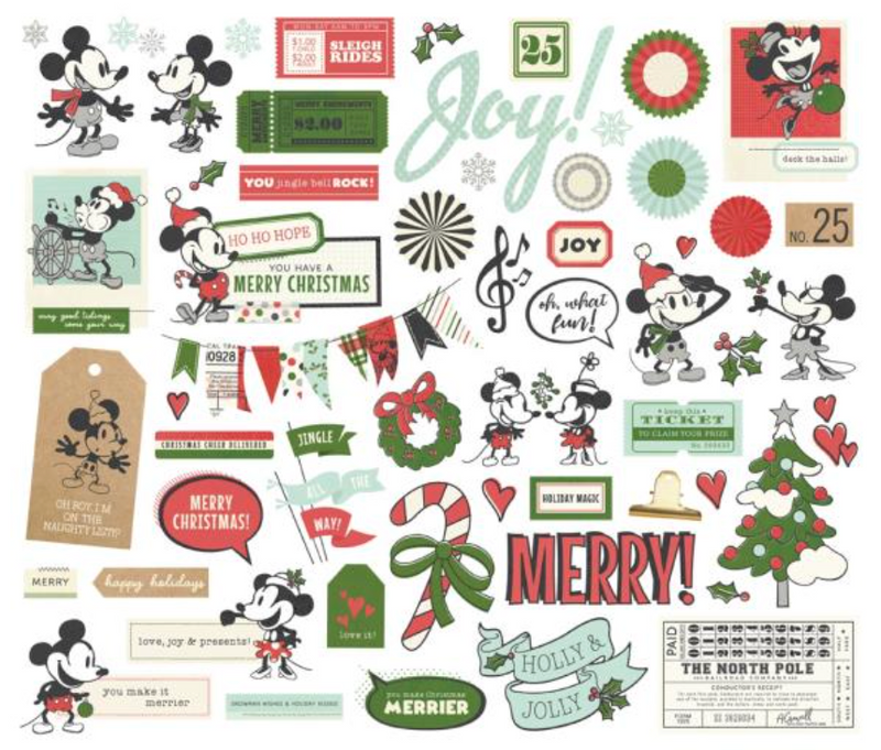 Simple Stories Say Cheese Classic Mouse Christmas Bits & Pieces {G114}