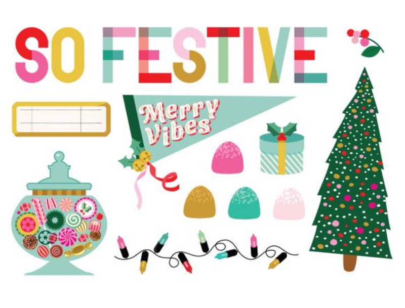 Simple Stories Hard Candy Christmas Page Pieces {G113}