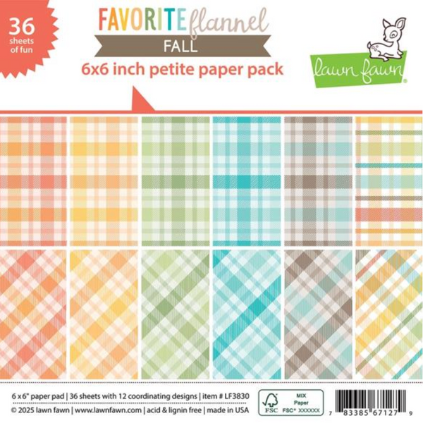 Lawn Fawn LF3153 Obstsalat Petite Paper Pack – 36 Blätter, 15,2x15,2 Cm, Bunte Fruchtmuster Für Bastelarbeiten