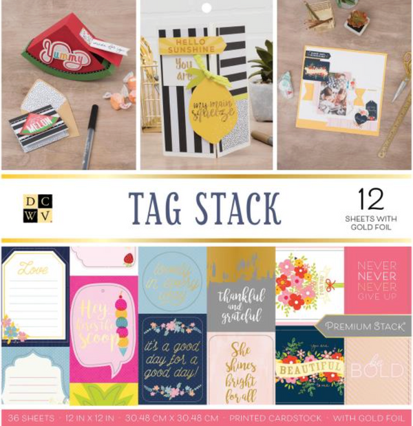 DCWV 12x12 Tag Stack Cardstock Stack {C517}