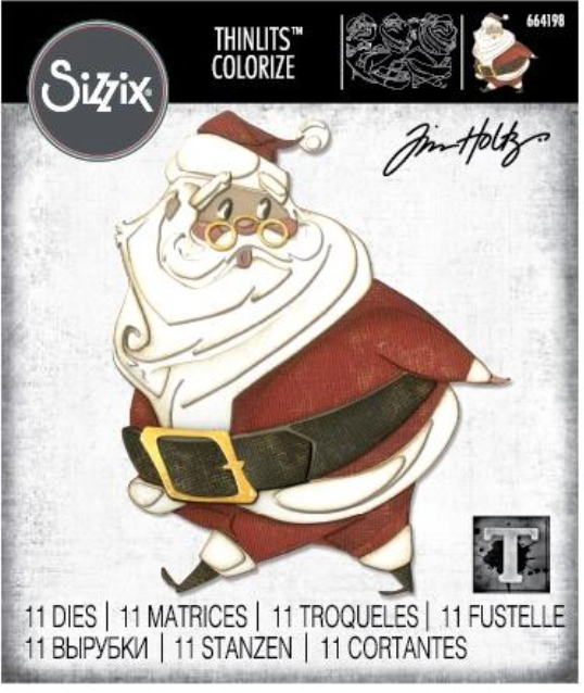 Sizzix Tim Holtz Jolly St. Nick Thinlits Dies {W70}