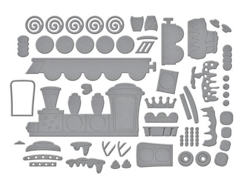 Spellbinders Gingerbread Train Etched Dies {W86}