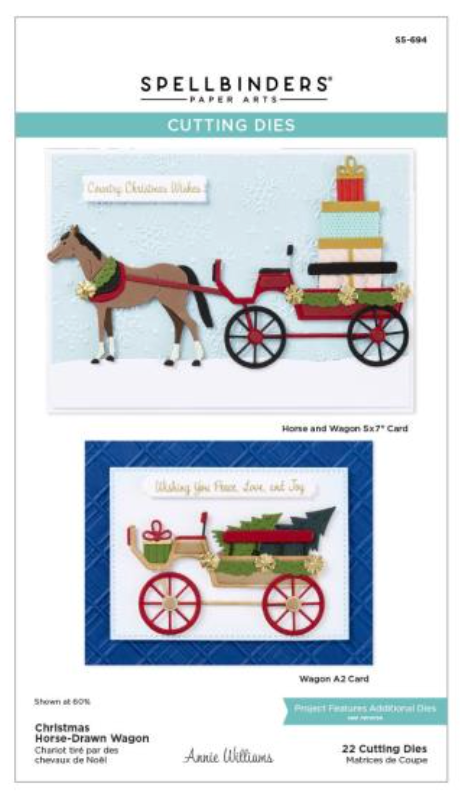 Spellbinders Christmas Horse Drawn Wagon Etched Dies