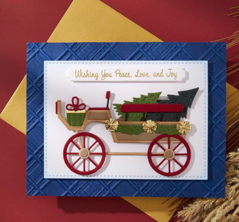 Spellbinders Christmas Horse Drawn Wagon Etched Dies
