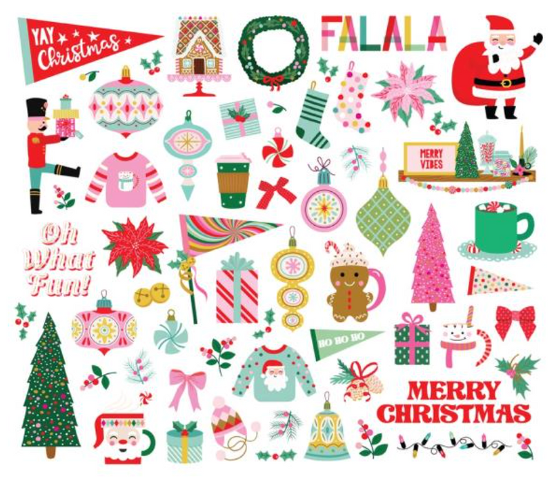 Simple Stories Hard Candy Christmas Bits & Pieces {G64}