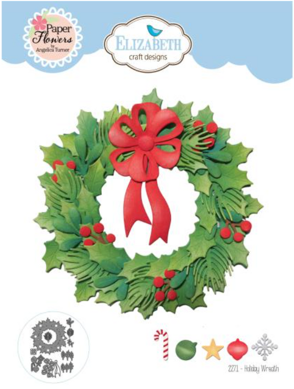 Elizabeth Craft Designs Holiday Wreath Metal Die Set {W71}