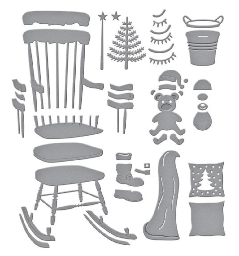 Spellbinders Christmas Rocking Chair Etched Dies