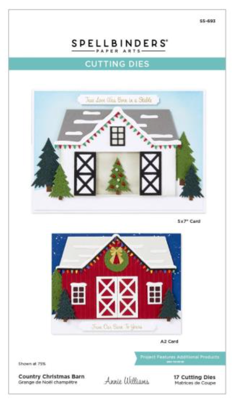 Spellbinders Country Christmas Barn Etched Dies {F305}