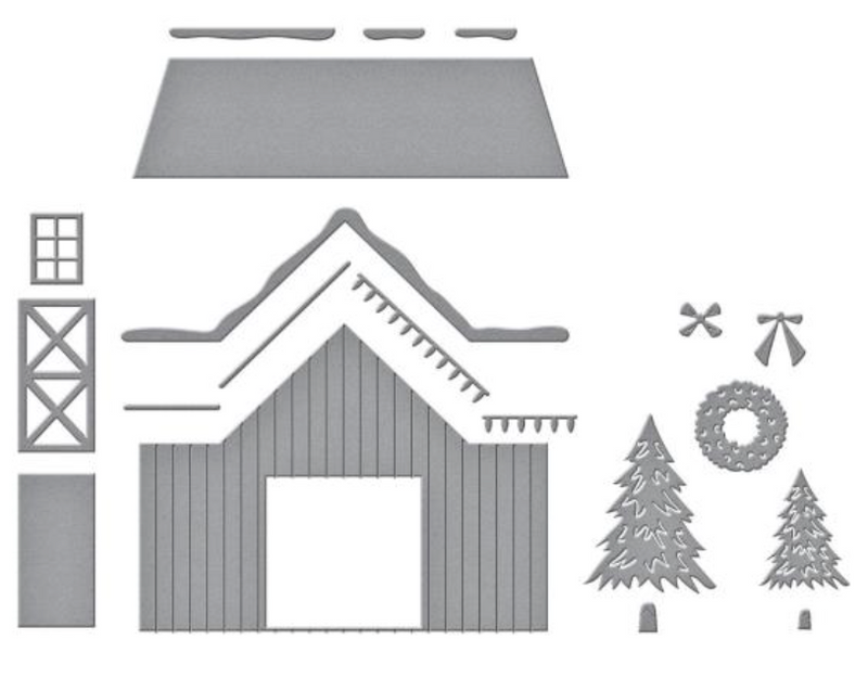 Spellbinders Country Christmas Barn Etched Dies {C314}