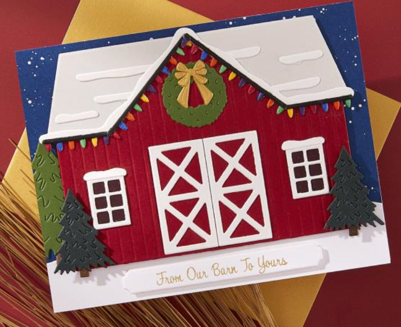 Spellbinders Country Christmas Barn Etched Dies {C314}