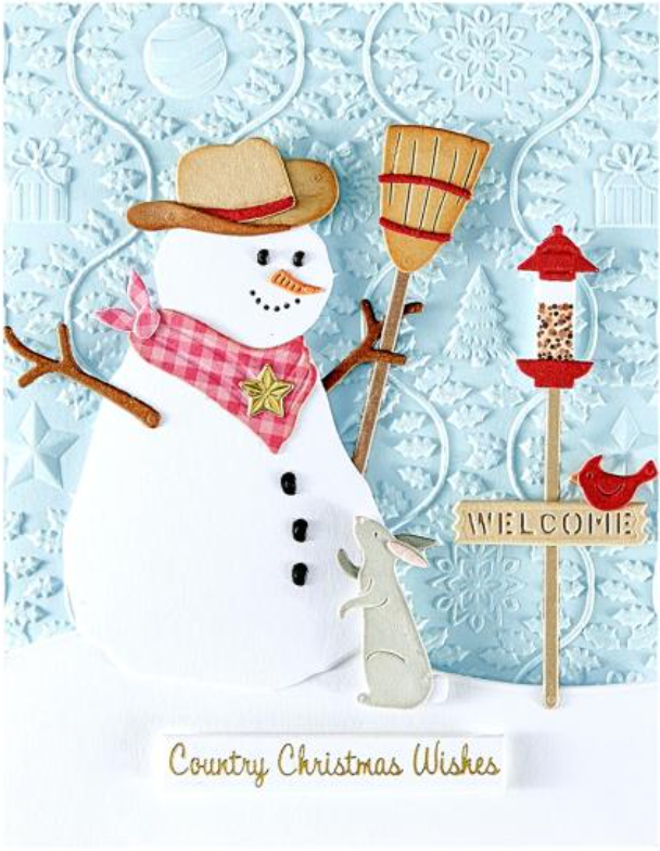 Spellbinders Country Snowman Ethched Die Set {W33}