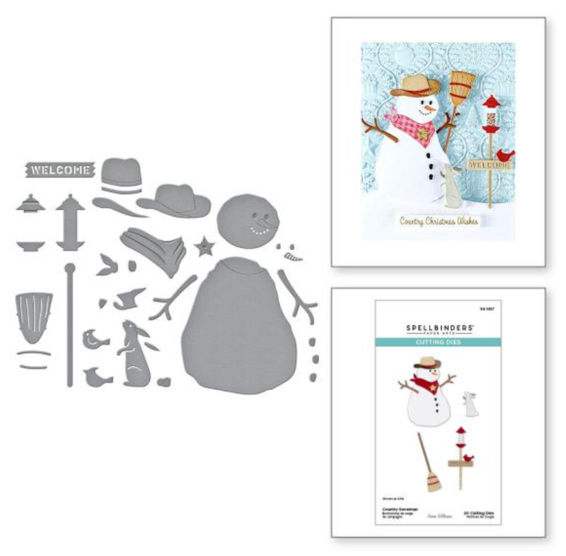 Spellbinders Country Snowman Ethched Die Set {W33}