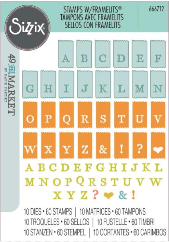 Sizzix 49 and Market A5 Tab Alphabet Clear Stamps & Framelits Dies {W93}