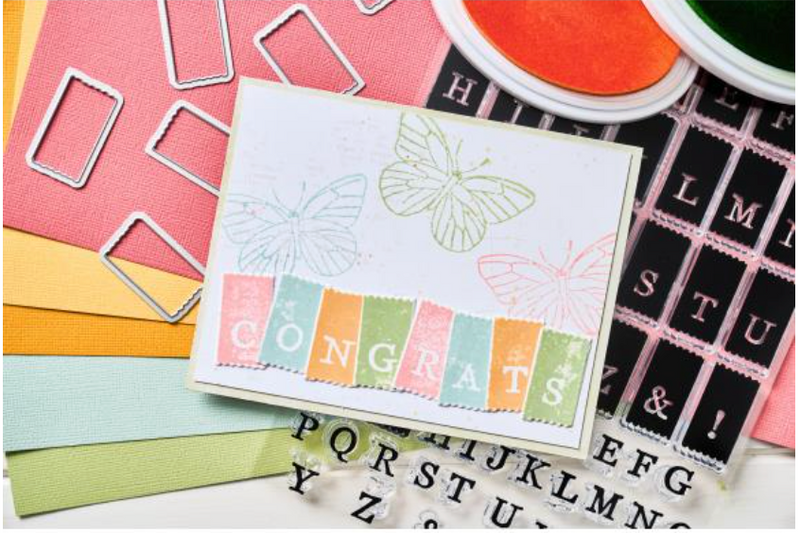 Sizzix 49 and Market A5 Tab Alphabet Clear Stamps & Framelits Dies {W93}