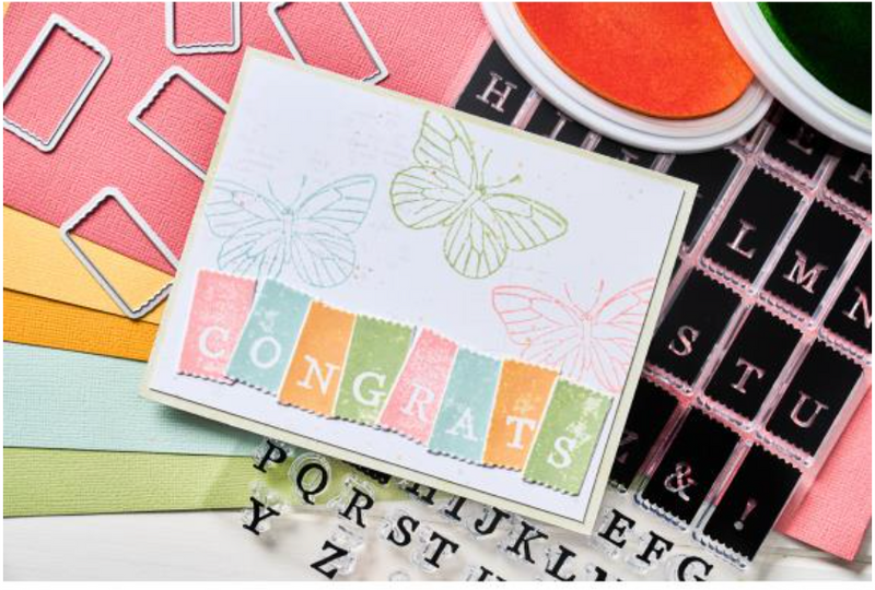 Sizzix 49 and Market A5 Tab Alphabet Clear Stamps & Framelits Dies {W93}