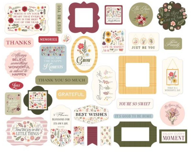 Carta Bella Pressed Florals Icons Ephemera {G145}