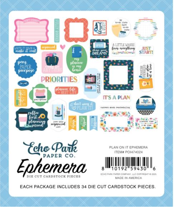 Echo Park Plan on It Icons Ephemera {G40}