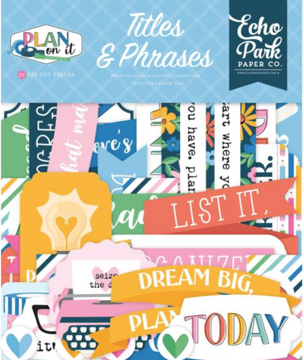 Echo Park Plan on It Titles & Phrases Ephemera {G149}