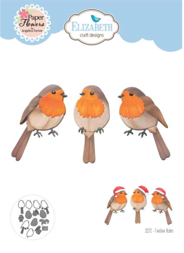 Elizabeth Craft Designs Festive Robin Metal Die {X112}