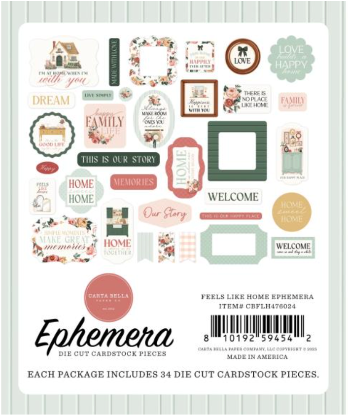 Carta Bella Feels Like Home Icons Ephemera {D168}