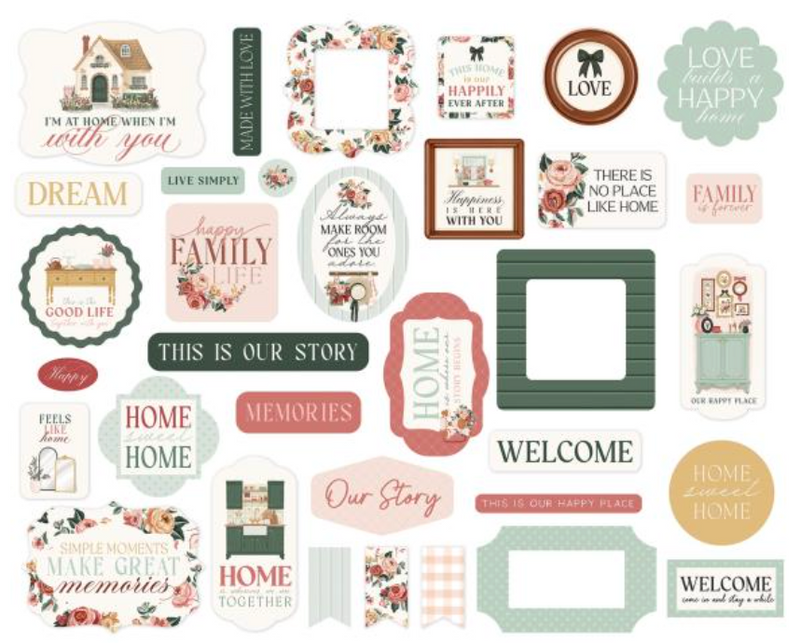 Carta Bella Feels Like Home Icons Ephemera {D168}