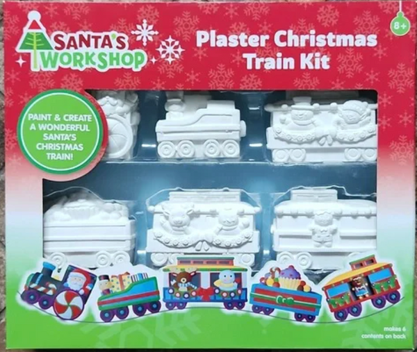 Santa's Workshop Plaster Christmas Train Set