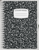 Black Composition 5.25x7.25 Reusable Sticker Storage Book {C103}